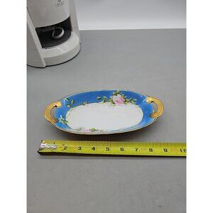 Antique Morimura Nippon Celery Dish Hand Painted Raised Gold Hand Painted